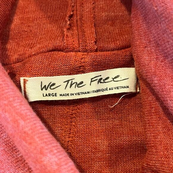 Free People We the Free Orange Rust Turtleneck Funnel Neck Knit Top Large - Picture 6 of 11